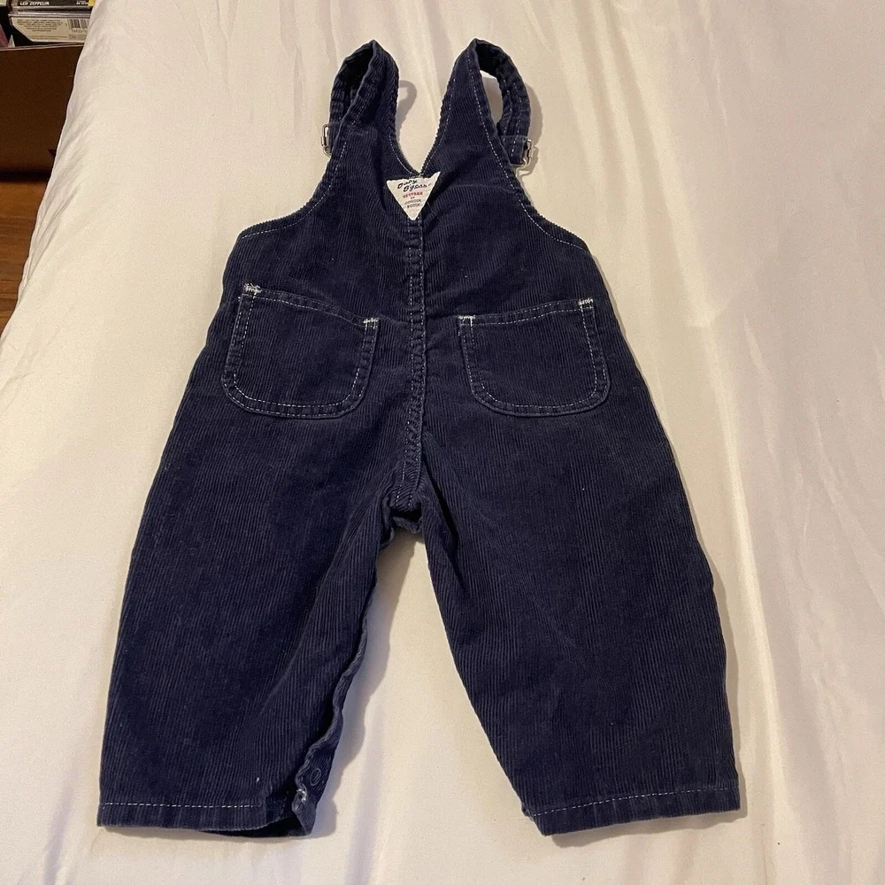 Vintage 90's Baby B'gosh/ Osh Kosh Corduroy Blue  Navy Overalls Size 12‎ Months